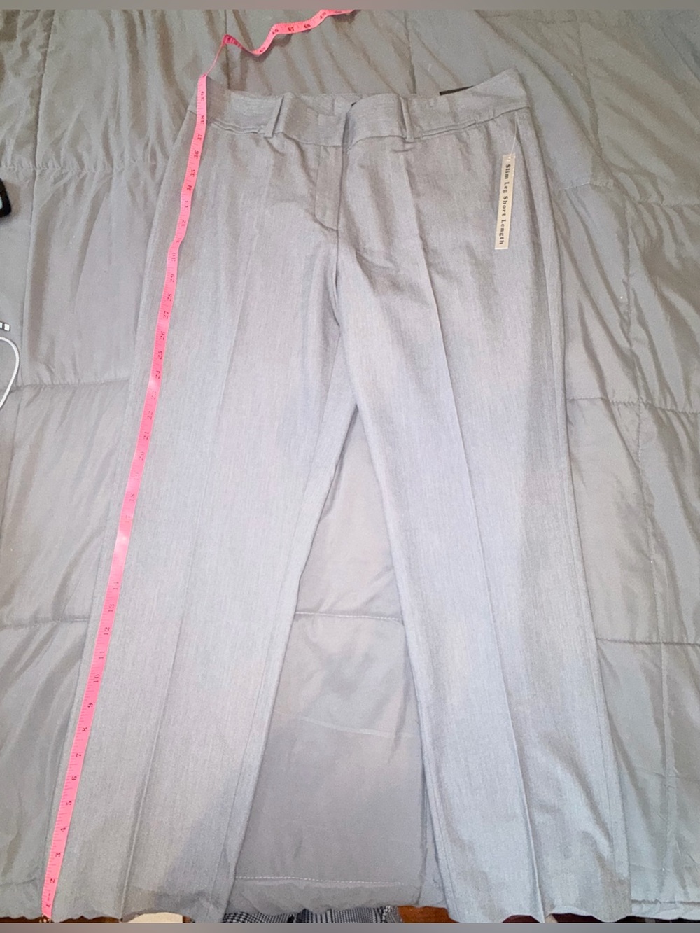 Zac & Rachel Size 12 Gray Slim Leg Short Length Dress Pants NWT - Picture 3 of 7